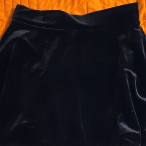 total girl Black Velvet Skirt with Pink Logo Tag